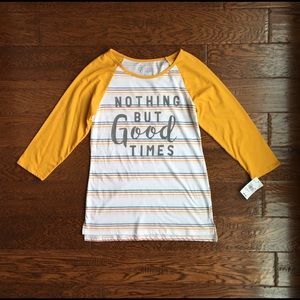 Cold Crush Striped 3/4 Raglan Tee Medium